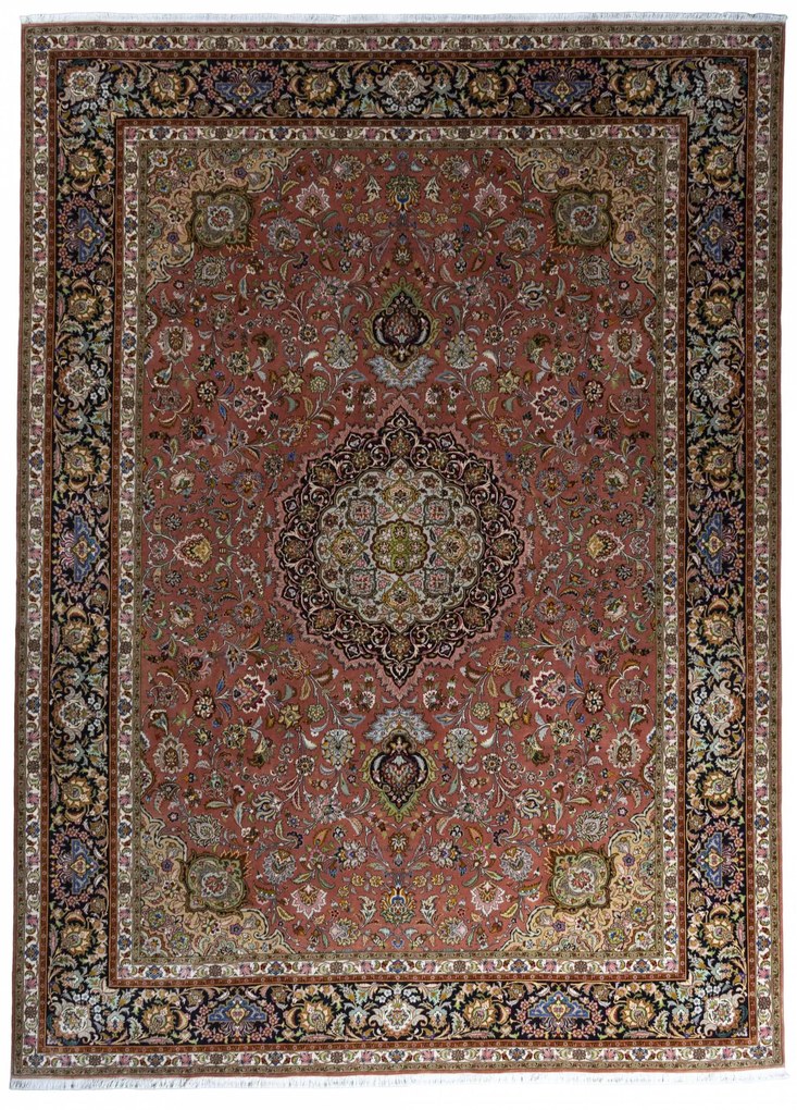 Tabriz Tappeto 250 x 350 Rosso (Iran) Annodato A Mano