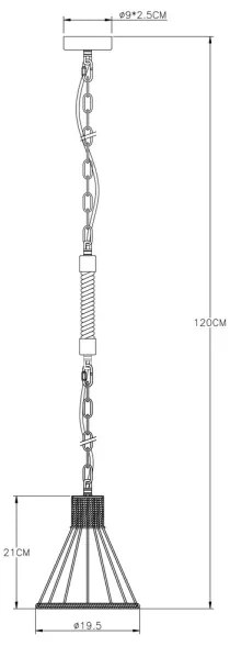 Globo 15676H - Lampadario su catena HALIA 1xE27/60W/230V