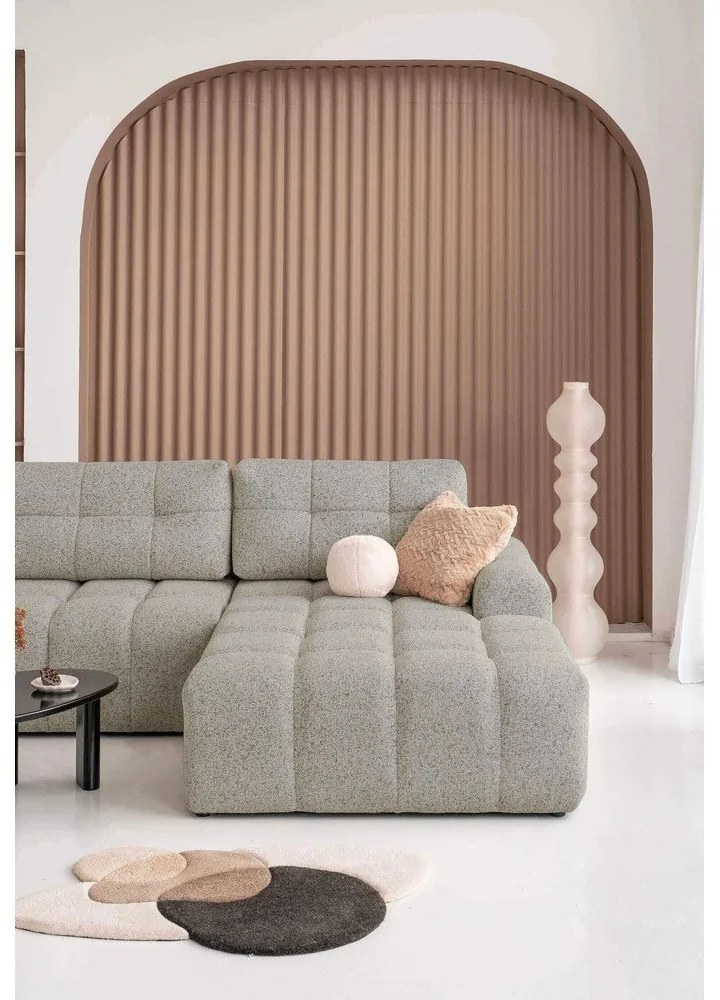 Divano angolare componibile marrone chiaro allungabile/con contenitore (con penisola a destra) Lulu – Miuform