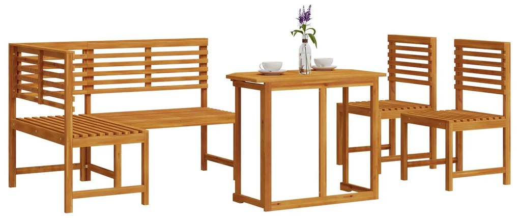Set da pranzo da giardino in 4 pezzi - legno massello di acacia