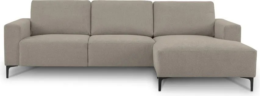 Divano angolare marrone chiaro (con penisola a destra/con chaise lounge) con rivestimento in ciniglia Fabian – Scandic