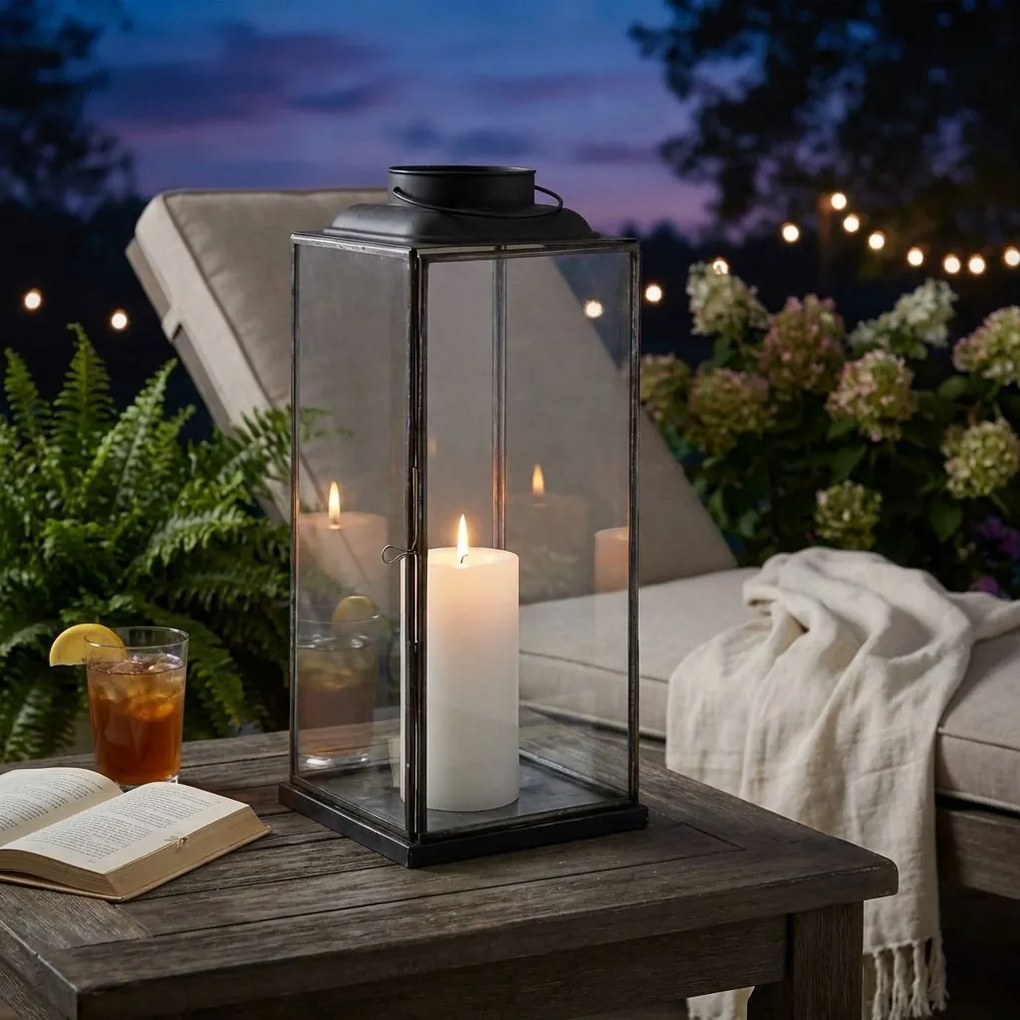 BRIGITTE - lanterna in vetro e acciaio