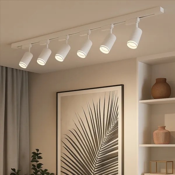 Faretto per sistema a binario PIPE 6xGU10/10W/230V, bianco