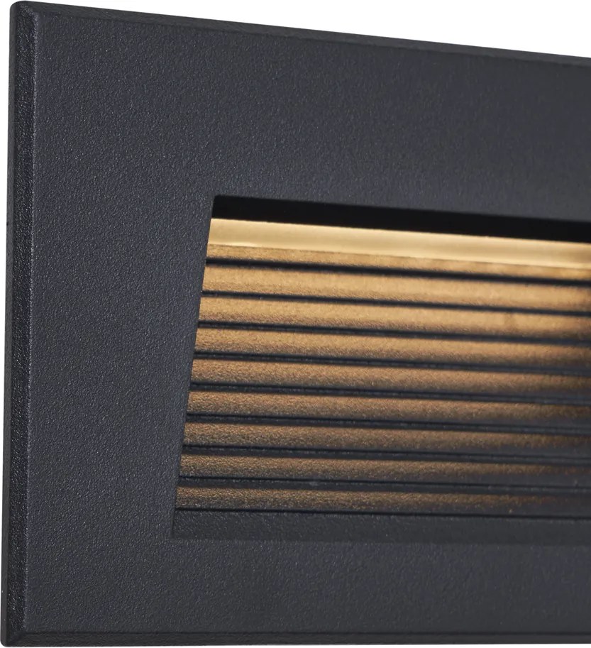 Set di 6 lampade da parete ad incasso moderne nere 11,5 cm LED incluso IP65 - Trem