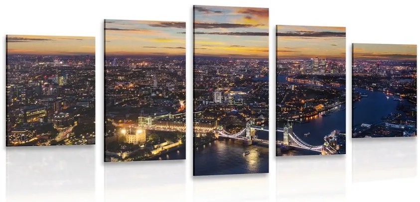 Quadri 5 pezzi – Vista aerea sul Tower Bridge