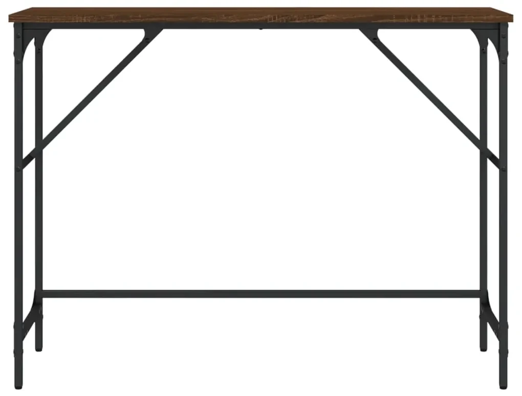 Tavolino consolle rovere marrone 100x32x75 cm legno multistrato