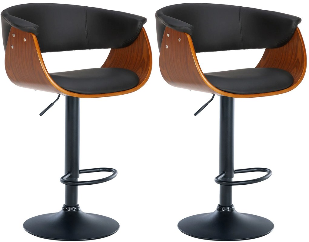 Set Di 2 Sgabelli Bar Eleganti E Funzionali Vestal / Natura/schwarz / Stoff
