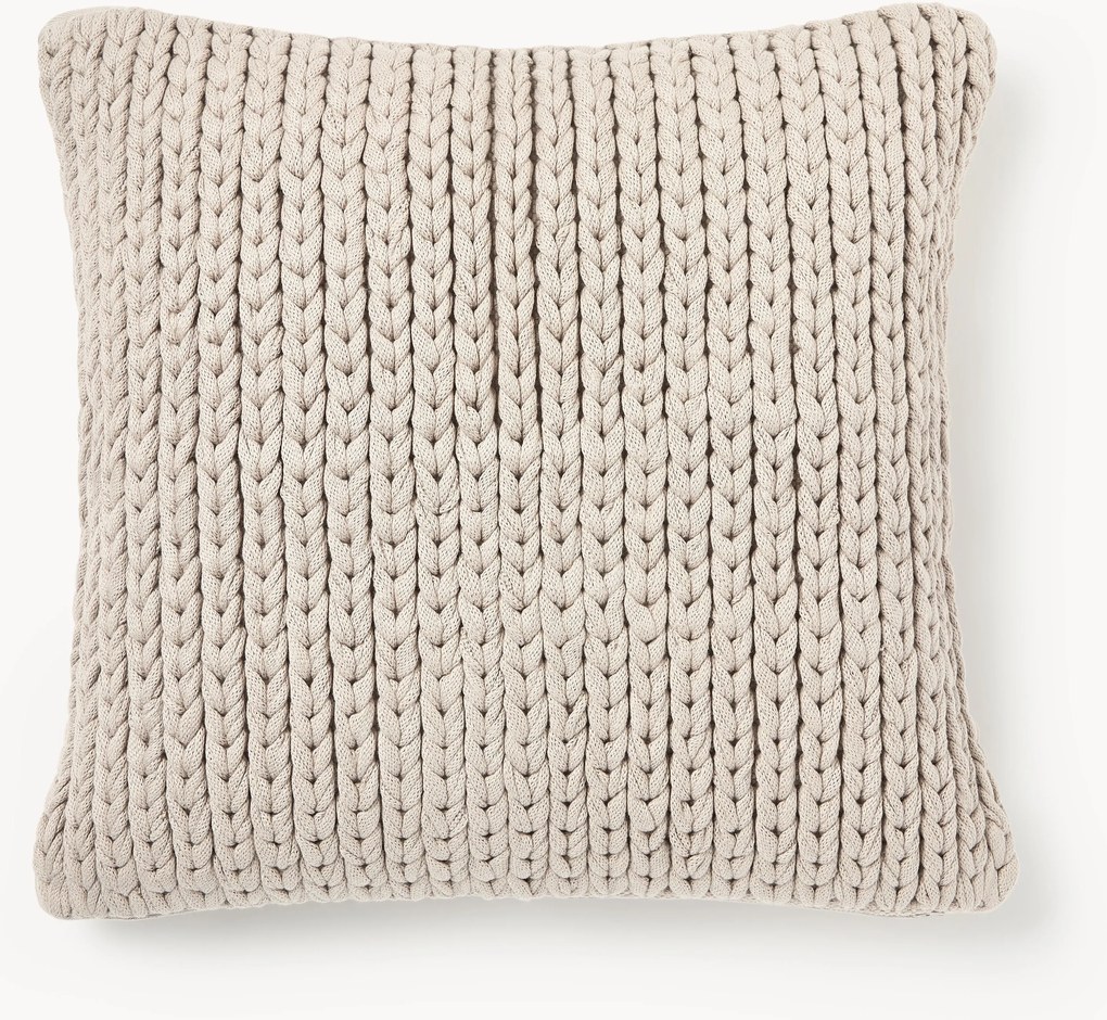 Copricuscino lavorato a maglia grossa fatto a mano Adyna