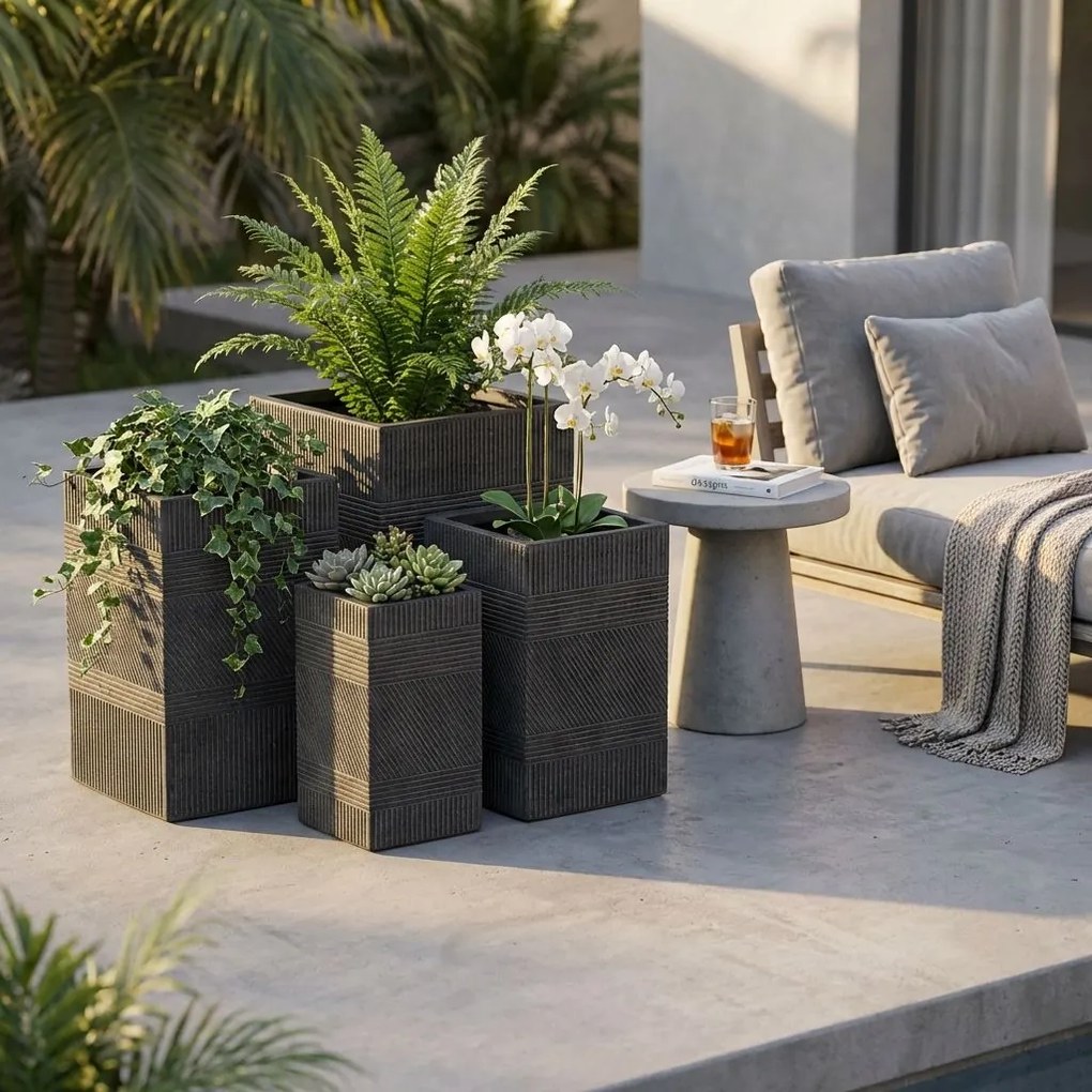 ARIOCARPO - set di vasi in fibra sintetica