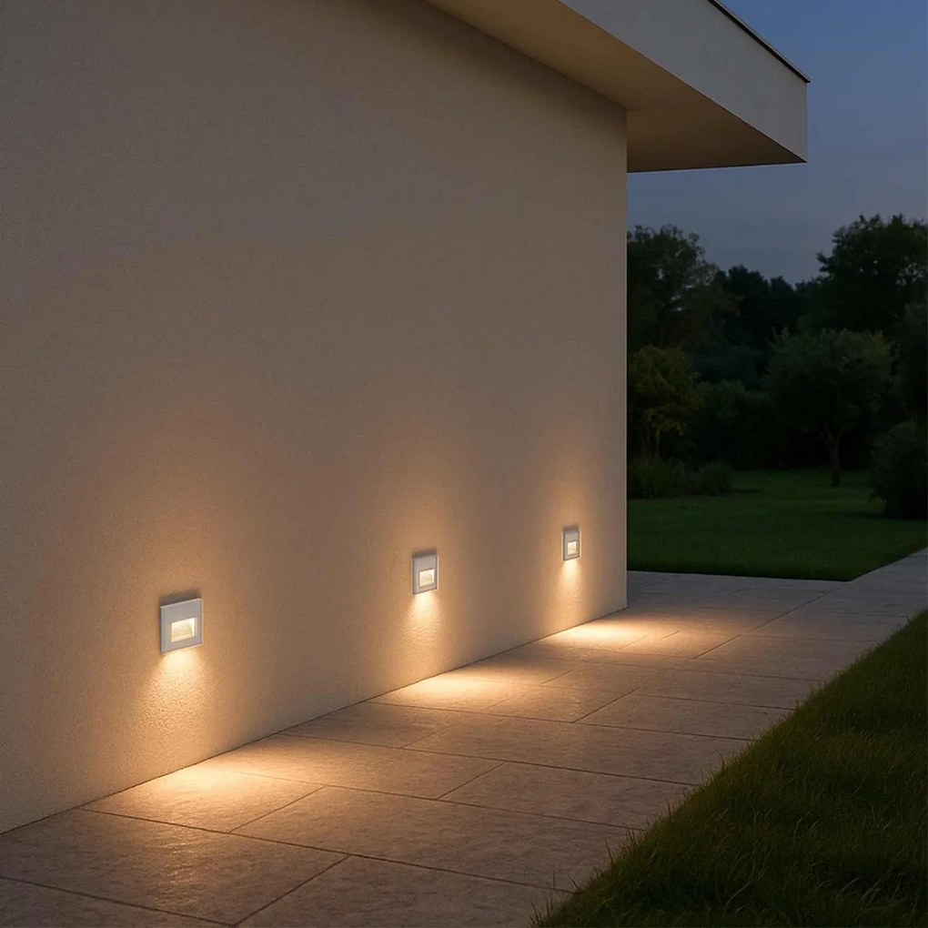 Segnapasso LED per scatola 503 3.5W IP65 Luce Asimmetrica Colore Bianco Caldo 2.700K