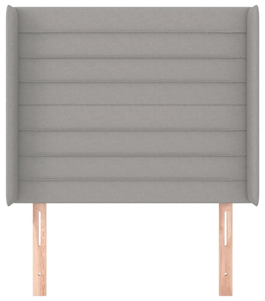 Testiera ad orecchio grigio chiaro 103x16x118/128 cm in tessuto