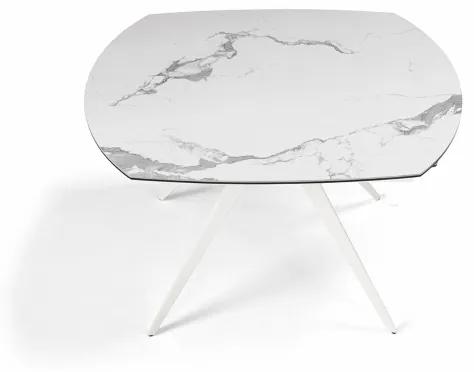 Tavolo allungabile 180 cm piano grčs porcellanato effetto marmo Bianco ACHILLE