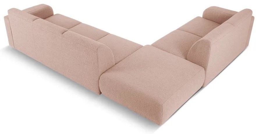 Divano angolare rosa in tessuto bouclé (angolo sinistro) Molino - Micadoni Home