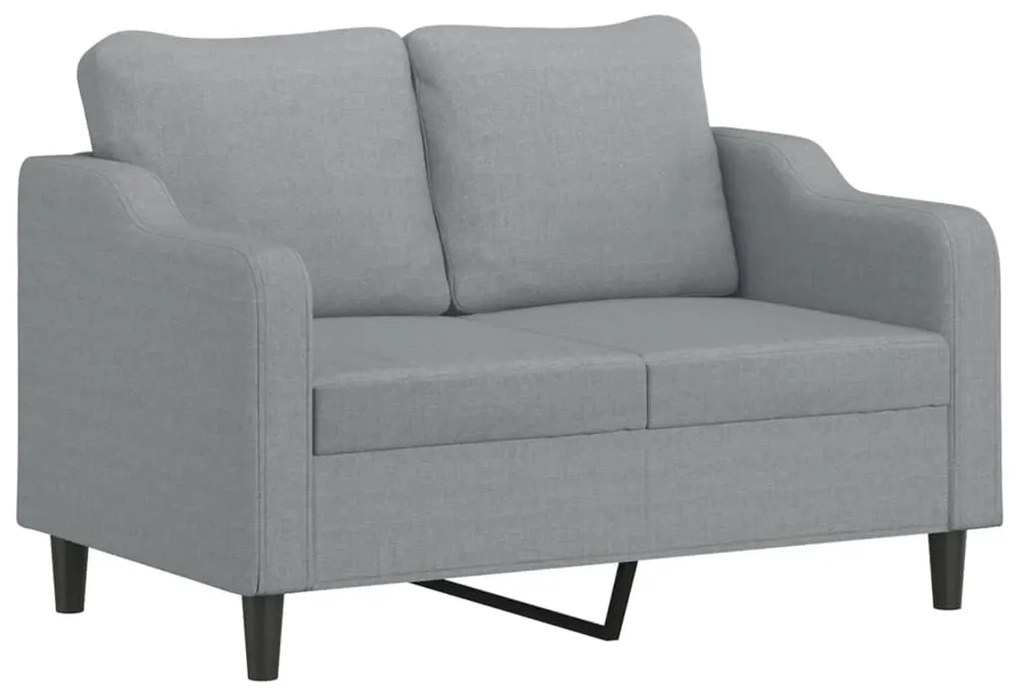 Set di divani 2 pz con cuscini grigio chiaro in tessuto