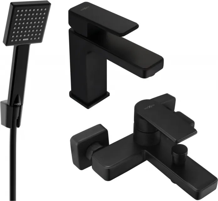 Mexen Mino R45 set vasca da bagno, nero - 72403R45-70