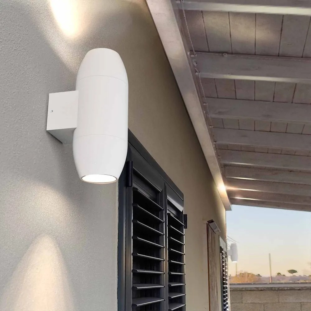 Applique Ovale Bidirezionale IP65 GU10 per esterni, Grande - Bianca Colore del corpo Bianco