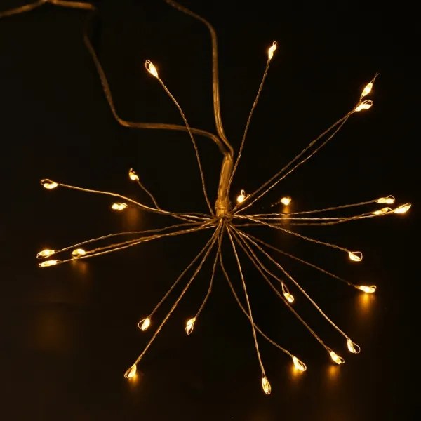 Brilagi - Catena luminosa LED per esterni 150 LED, 5 m, IP44, bianco caldo, effetto fuochi d'artificio