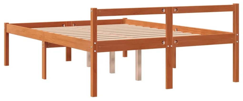 Letto per Anziani Marrone Cera 120x200cm Legno Massello di Pino