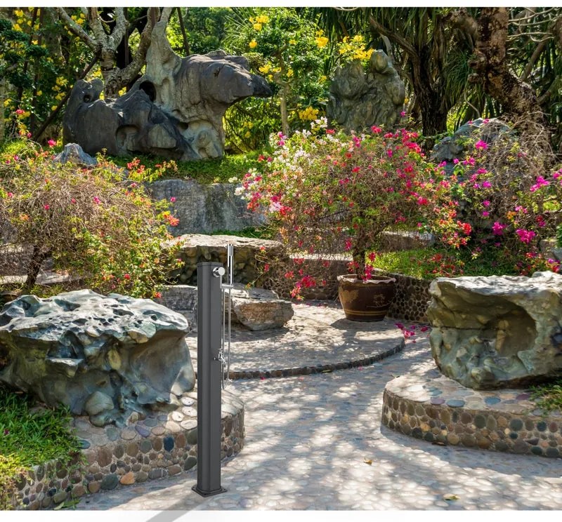 Fontana a colonna JG185/7016 in alluminio H 115 cm, 18.5 x 20 cm