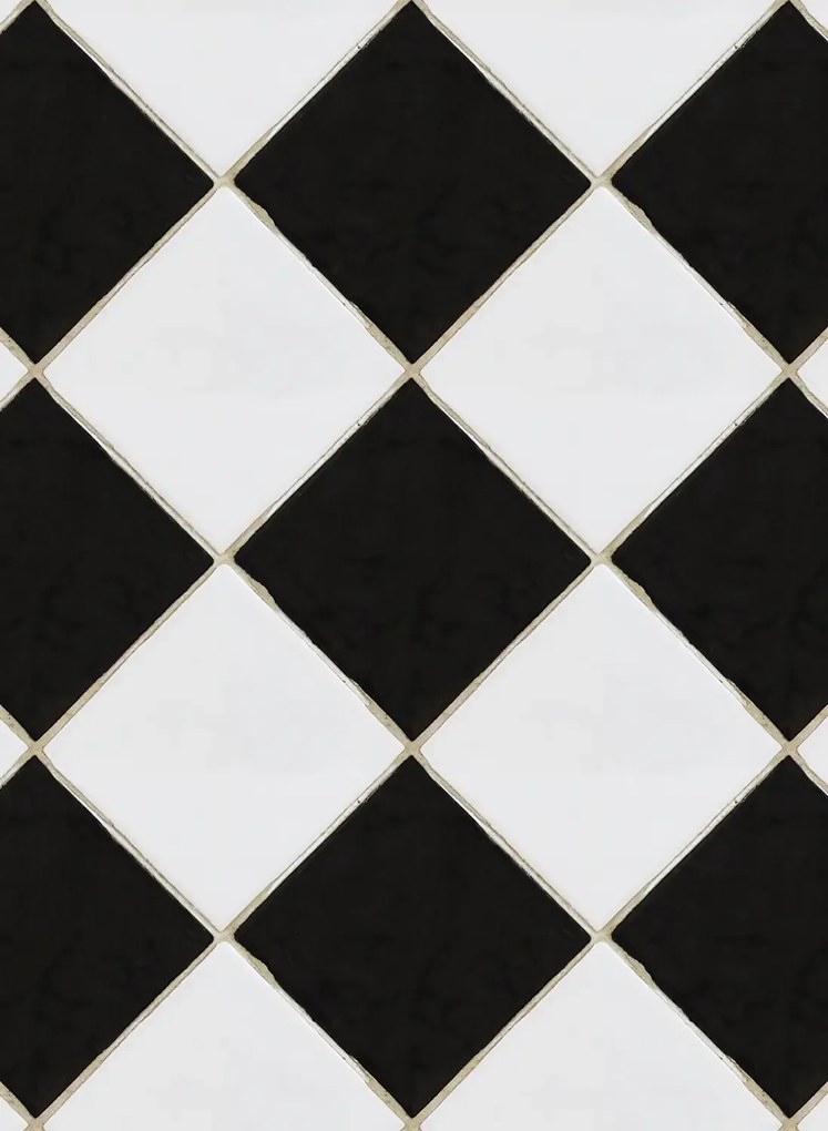 Rebel Walls Tapete Checkered Tiles - Black/ White