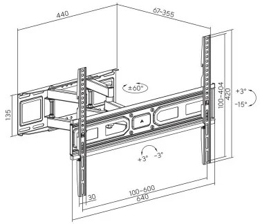 Supporto da Parete MacLean MC-710N 37" 80"