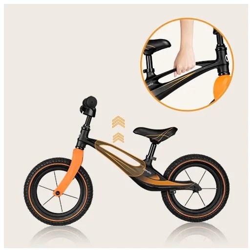 Lionelo - Bici a spinta BART AIR nero/arancione