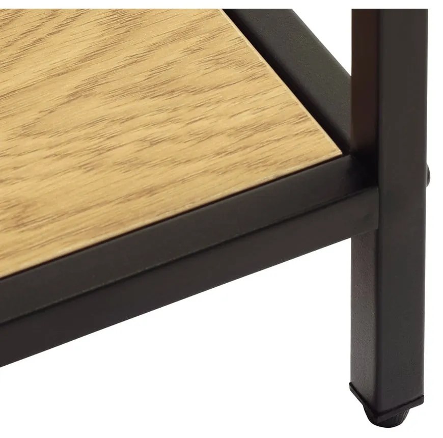 Libreria nera/di colore naturale effetto rovere 80x180x35 cm Altino – Unique Furniture