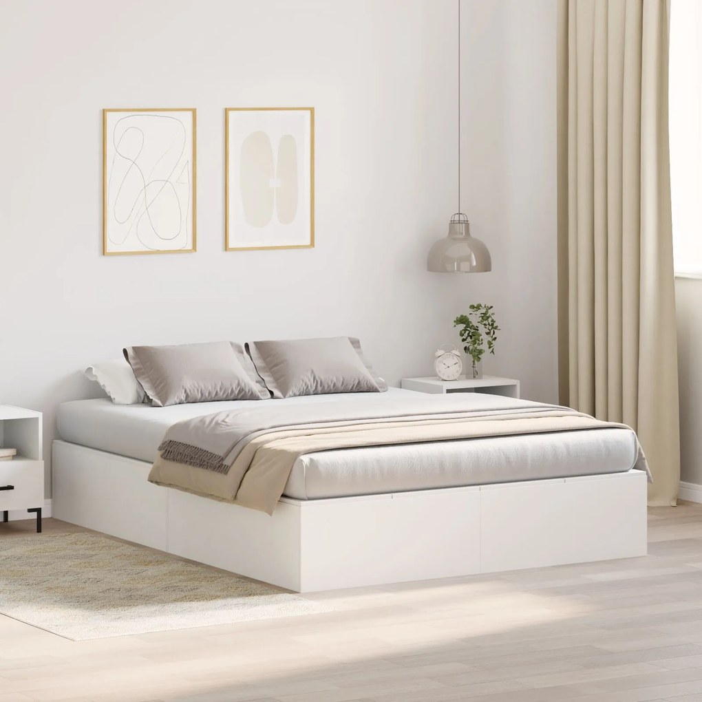 Struttura letto bianca mdf matrimoniale standard