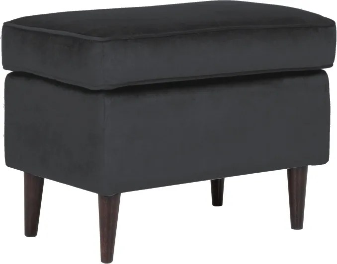 Pouf Ron Velvet nero – 60x40x43 cm