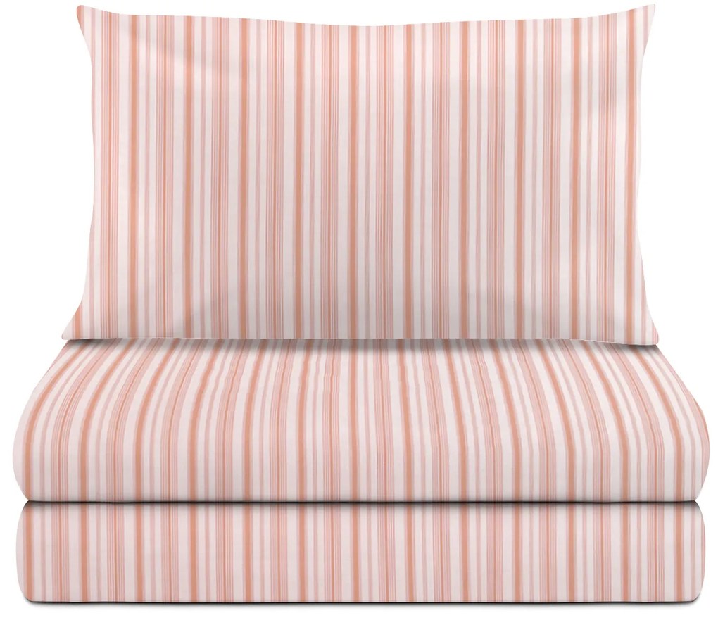 Completo letto 1 piazza e mezza righe rosa