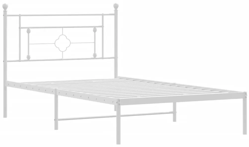 Giroletto con testiera metallo bianco 107x203 cm