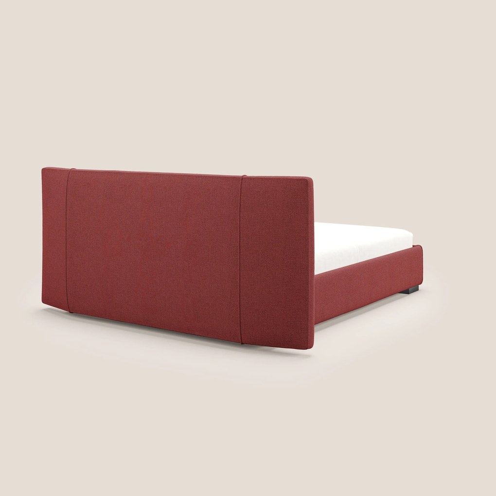 Omero letto imbottito contenitore sfoderabile in tessuto fiammato impermeabile T14 rosso