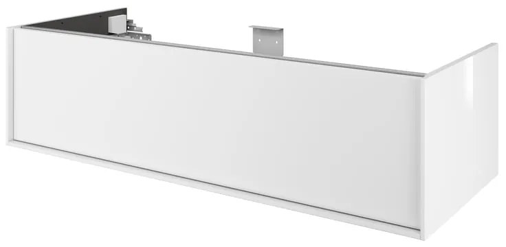 Mobile da bagno sospeso sotto lavabo L 120 x H 32 x P 48 cm bianco laccato lucido, 1 cassetto SENSEA Neo Frame