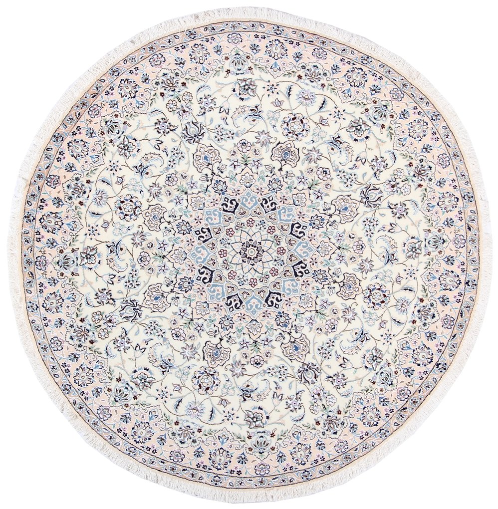 Nain Tappeto persiano 200 x 200 Beige (Iran) Annodato A Mano