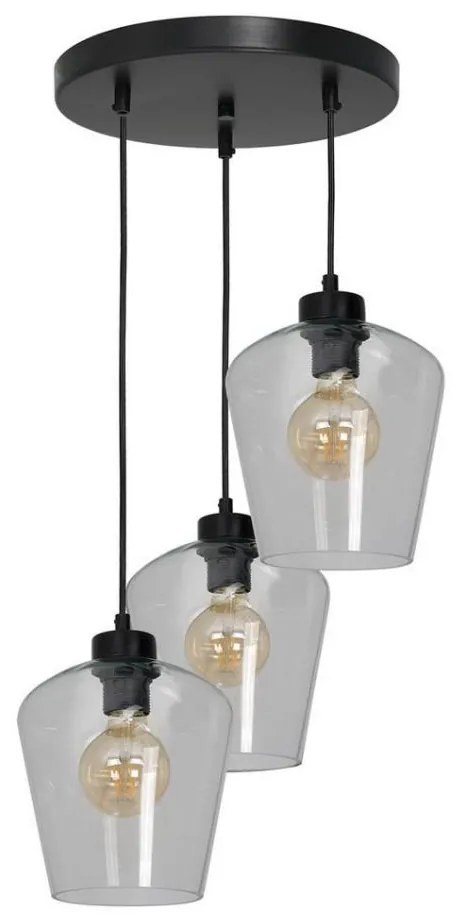 Lampadario su fune SANTIAGO 3xE27/60W/230V limpido