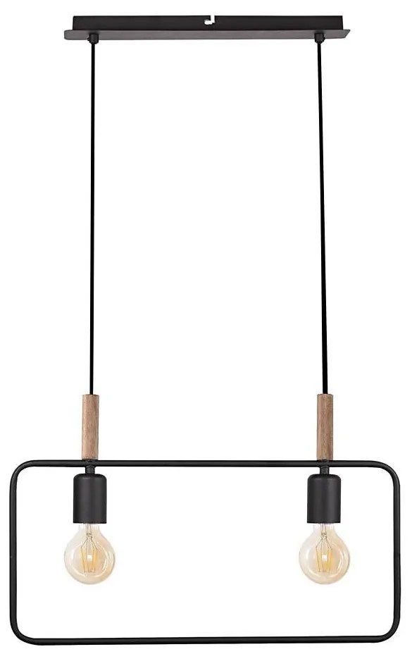 Lampadario a sospensione con filo FRAME 2xE27/60W/230V nero