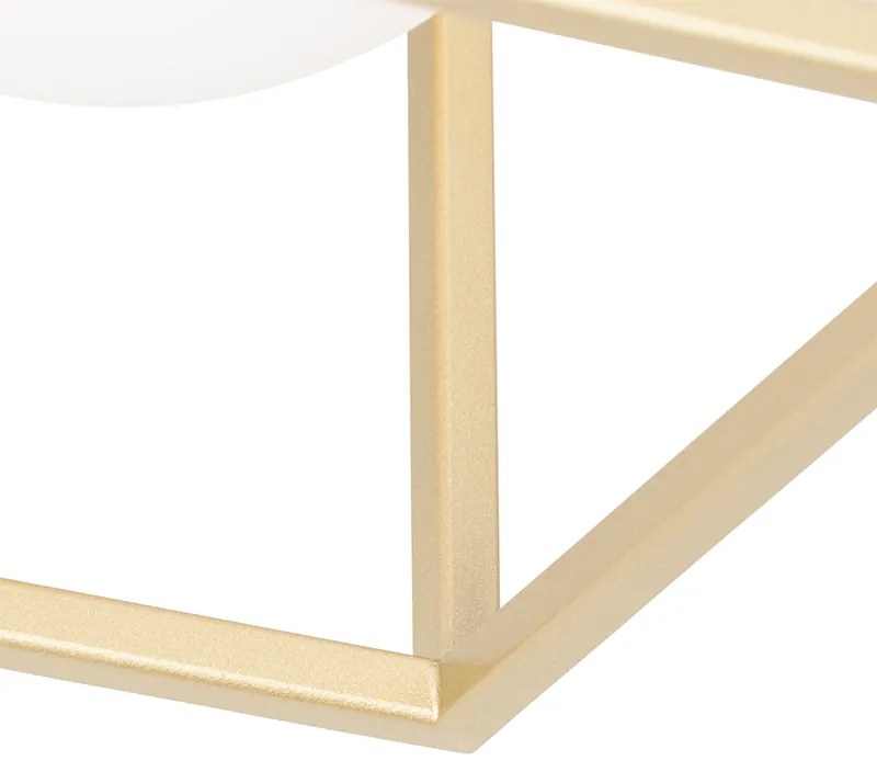 Plafoniera di design oro con vetro bianco - Aniek