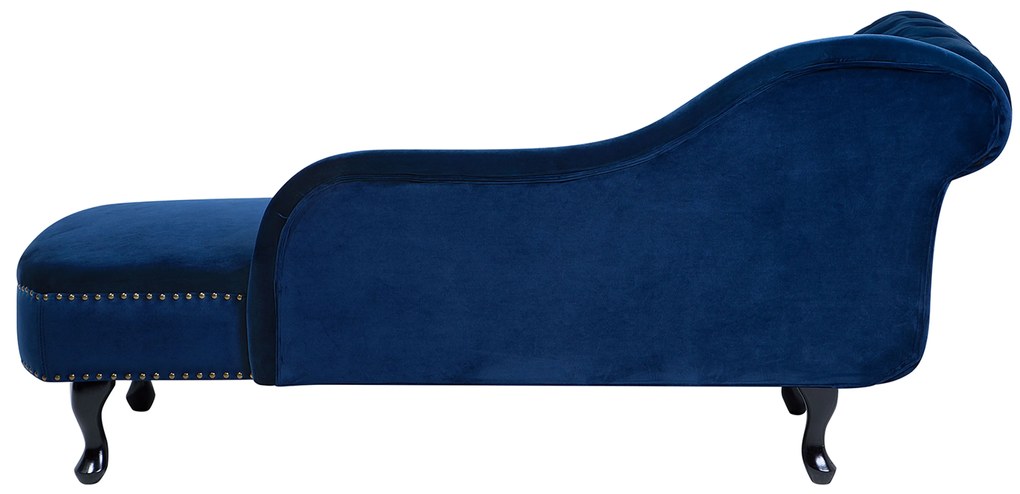 Chaise longue sinistra in velluto blu NIMES Beliani