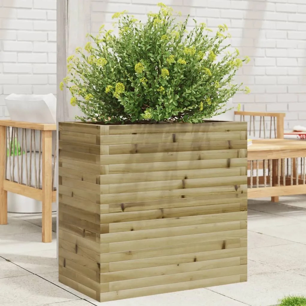 Fioriera Da Giardino 70x40x68,5 Cm İn Legno Di Pino Impregnato /