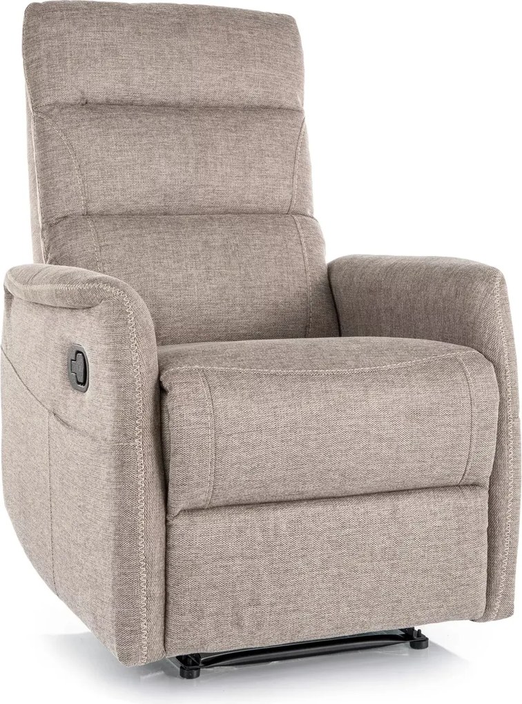 Poltrona reclinabile Solon M Brego in tessuto beige – 74x88-162x106 cm