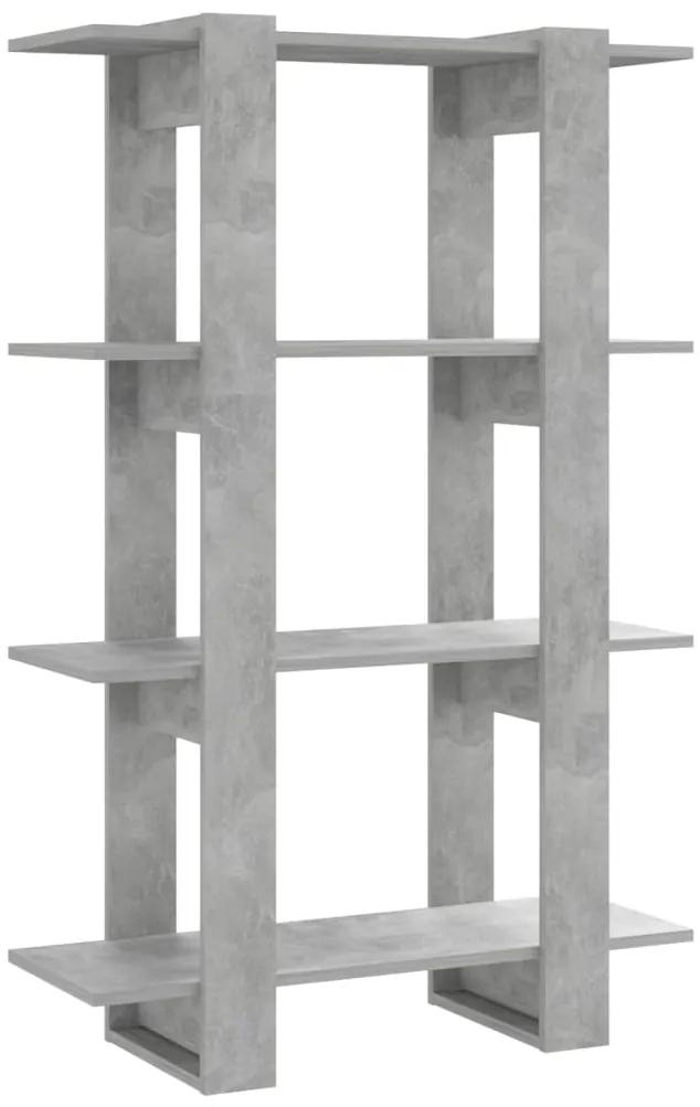 Libreria/divisorio grigio cemento 80x30x123,5 cm