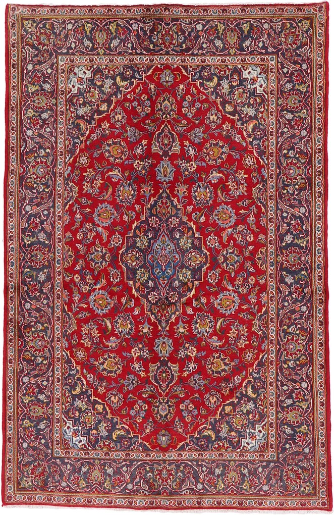 Kashan Tappeto 140x220 (Iran) Annodato A Mano
