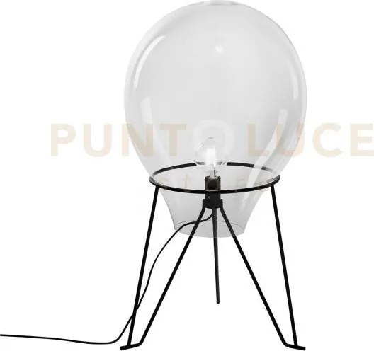 Lume azuma trasparente 1 luce attacco e27 38x63cm con base in metal...