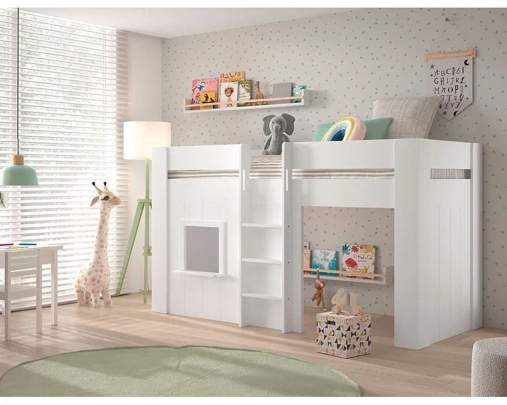 Letto rialzato in pino bianco 90x200 cm RENO - Vipack