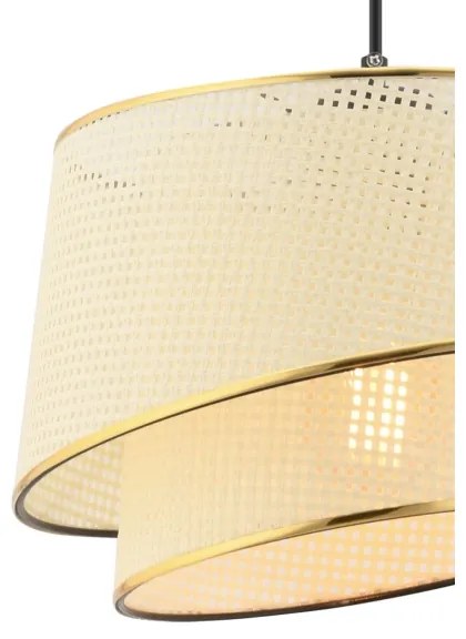 Lampadario a cavo BARETTE 1xE27/60W/230V crema/oro