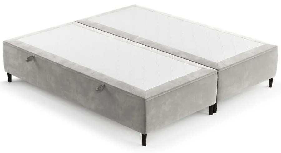 Letto matrimoniale imbottito grigio chiaro con contenitore 180x200 cm Tate - Maison de Rêve