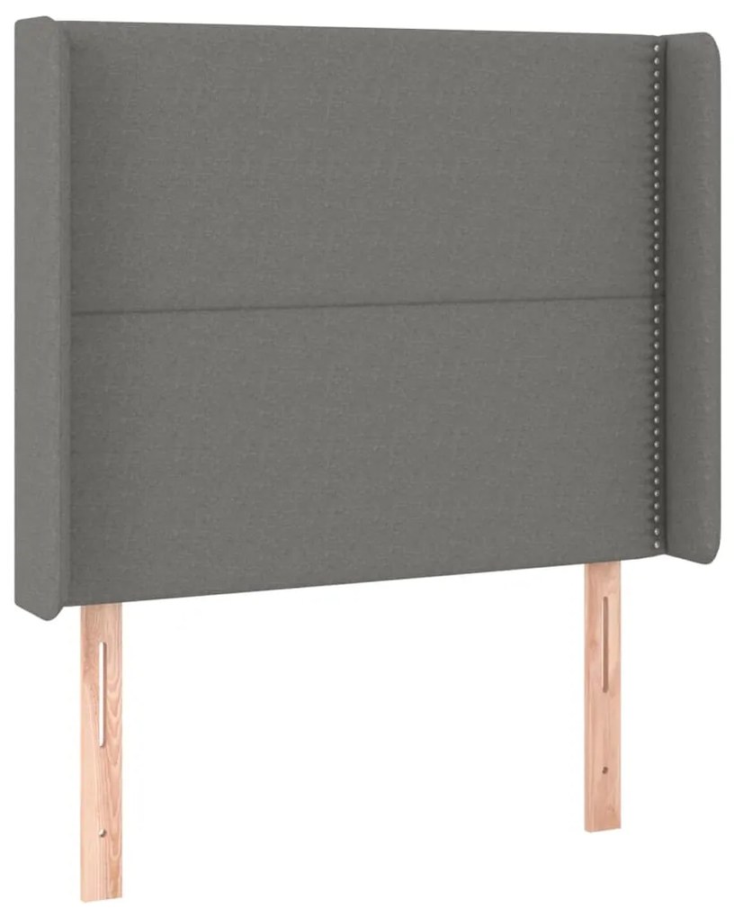 Testiera a led grigio scuro 83x16x118/128 cm in tessuto