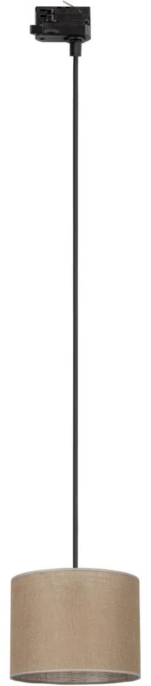 Lampadario a sospensione con filo Sistema ferroviario trifase TRACER 1xE27/15W/230V diametro 20 cm nero/marrone