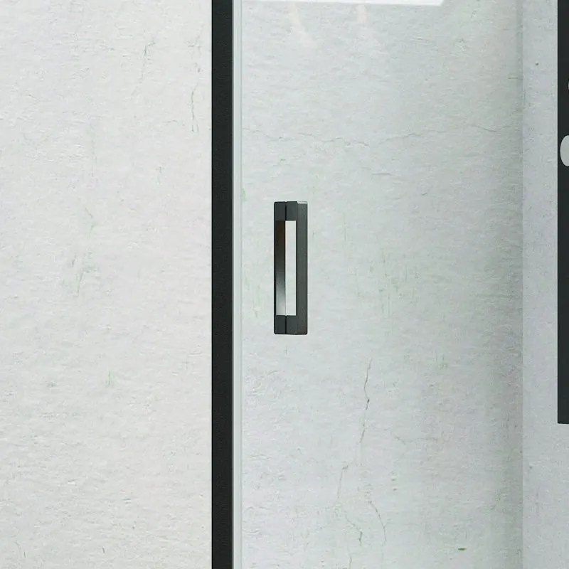 Porta doccia 90cm con telaio nero opaco vetro trasparente NICO-C3000 - KAMALU