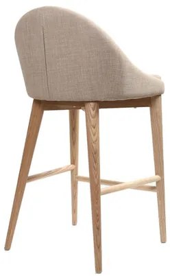 Sedia alta design legno poliestere beige DALIA